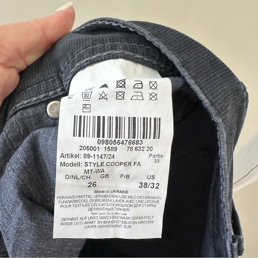 Brax Men’s Cooper Regular Fit Micropattern Five Pocket Navy Pants Size 38